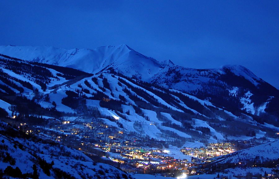 Snowmass Ski Area - Snowmass Colorado At Night - March 21st 2008 