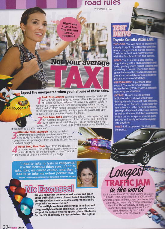 Taxi Featured In Cleo Magazine Malaysia June 2011