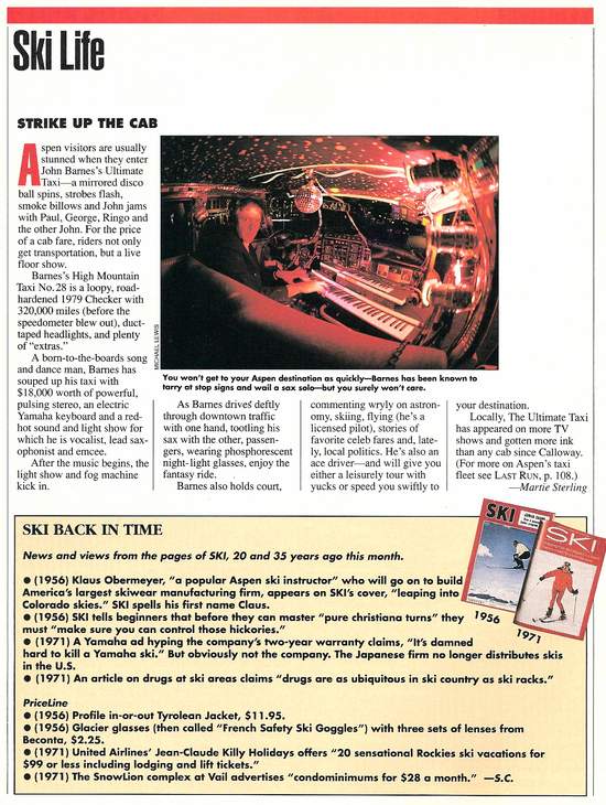Taxi Featured In Ski Magazine February 1991