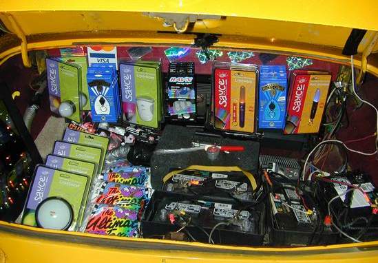the toystore, Located conviently in the trunk of The Ultimate Taxi